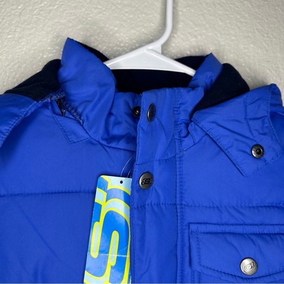 NWT Sketchers Kid’s Blue Puffer Winter Coat Size Medium 5/6 - Picture 4 of 10